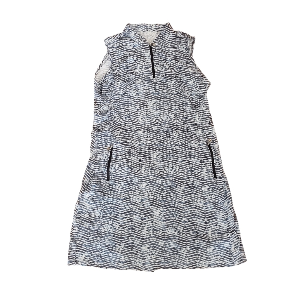 Sleeveless Black and White Mini Dress